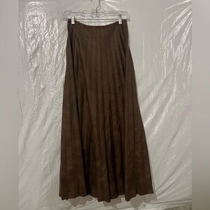 Maxmrkt Brown Pleated Midi Skirt Size J6